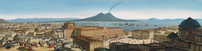Piazza del Plebiscito and Vesuvius by Leopoldo Calvi